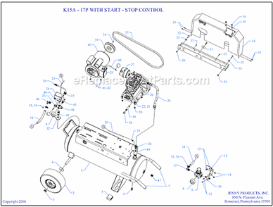 Page A Diagram and Parts List for K15A-17P-SSC  Jenny Compressor