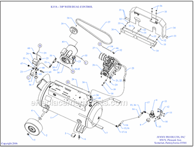 Page A Diagram and Parts List for K15A-30P-DCS  Jenny Compressor