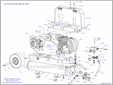 Page A Diagram and Parts List for K15A-8P-SSC-DVS  Jenny Compressor