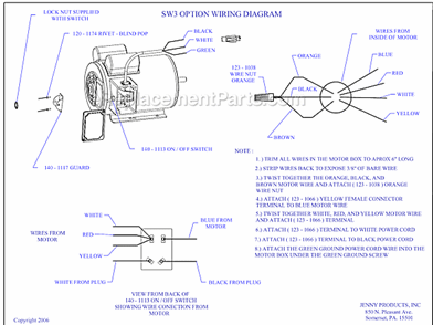 Page B Diagram and Parts List for K1A-15P-CRC-SW3  Jenny Compressor