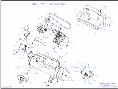 Page A Diagram and Parts List for K1A-17P-DCS  Jenny Compressor