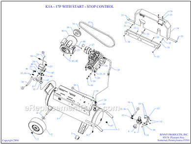 Page A Diagram and Parts List for K1A-17P-SSC  Jenny Compressor