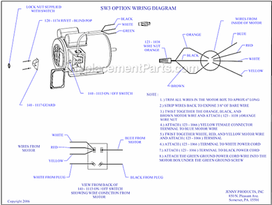 Page B Diagram and Parts List for K1A-30P-CRC-SW3  Jenny Compressor
