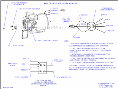 Page B Diagram and Parts List for K1A-8P-CRC-SW3  Jenny Compressor