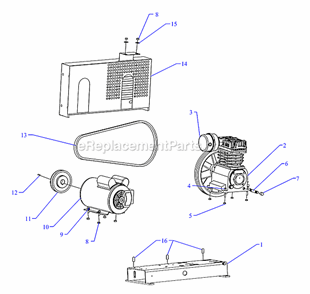 Page A Diagram and Parts List for K1A-B  Jenny Compressor