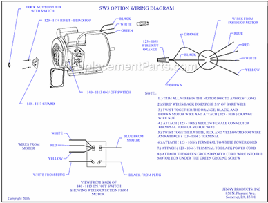 Page B Diagram and Parts List for K2A-30P-CRC-SW3  Jenny Compressor