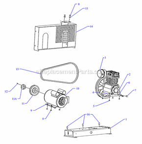 Page A Diagram and Parts List for K2A-B  Jenny Compressor