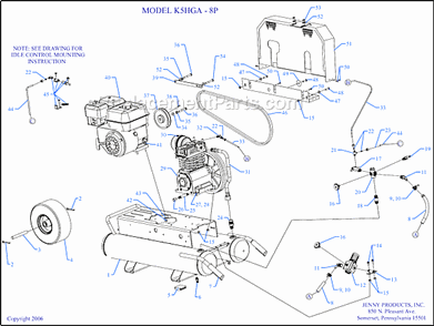 Page A Diagram and Parts List for K5HGA-8P  Jenny Compressor
