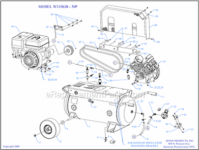 Part Location Diagram of 421-1502 Jenny Pump-Cmprsr
