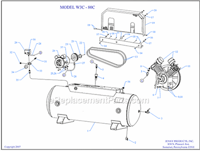 Part Location Diagram of 154-1053 Jenny Pulley-Ci