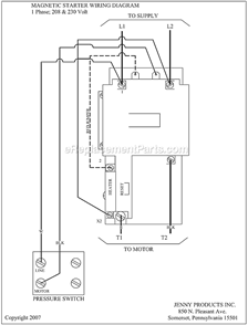Page B Diagram and Parts List for W5B-120  Jenny Compressor