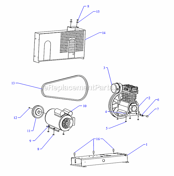 Page A Diagram and Parts List for K15A-B  Jenny Compressor