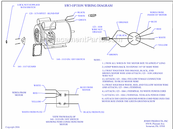 Page B Diagram and Parts List for K1A-15P-CRC-SW3  Jenny Compressor
