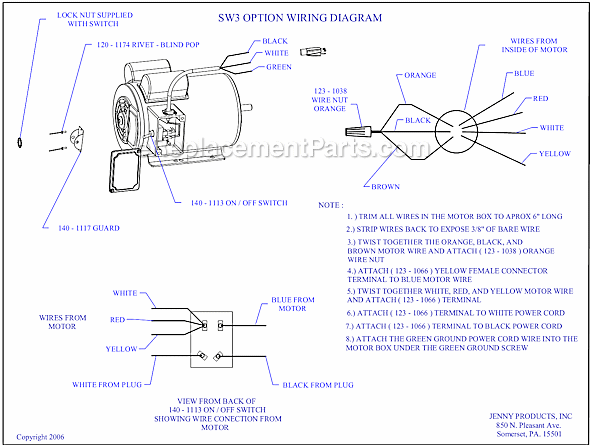 Page B Diagram and Parts List for K1A-30P-CRC-SW3  Jenny Compressor