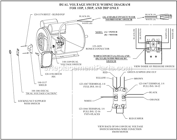 Page B Diagram and Parts List for K1A-8P-DCS-DVS  Jenny Compressor