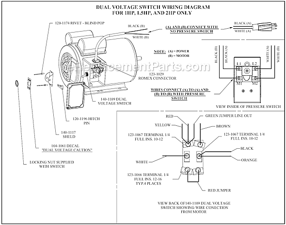 Page B Diagram and Parts List for K1A-8P-SSC-DVS  Jenny Compressor