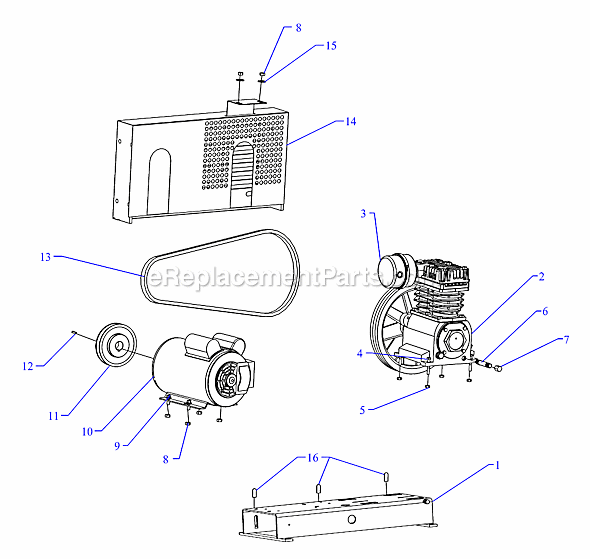 Page A Diagram and Parts List for K1A-B  Jenny Compressor