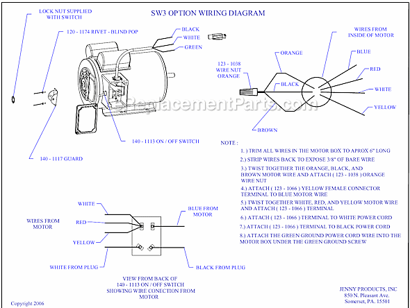 Page B Diagram and Parts List for K2A-15P-CRC-SW3  Jenny Compressor