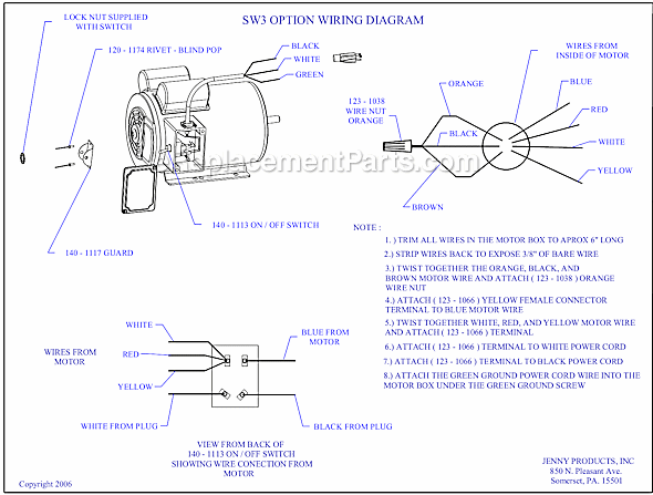 Page B Diagram and Parts List for K2A-30P-CRC-SW3  Jenny Compressor