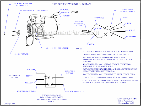 Page B Diagram and Parts List for K2A-8P-CRC-SW3  Jenny Compressor