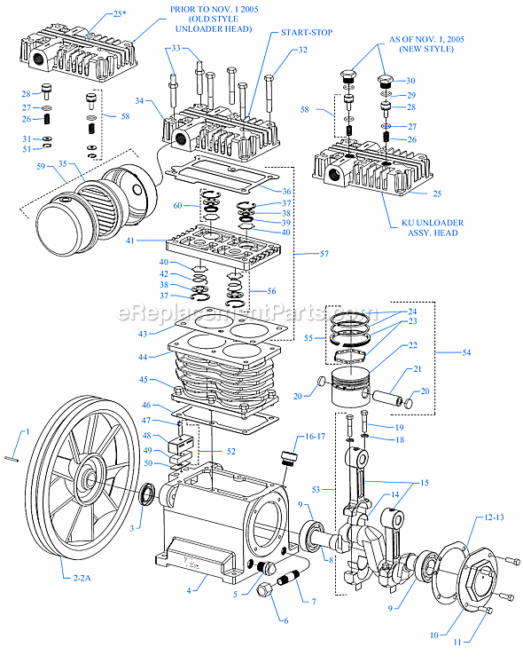 Page A Diagram and Parts List for KU Series Jenny Compressor