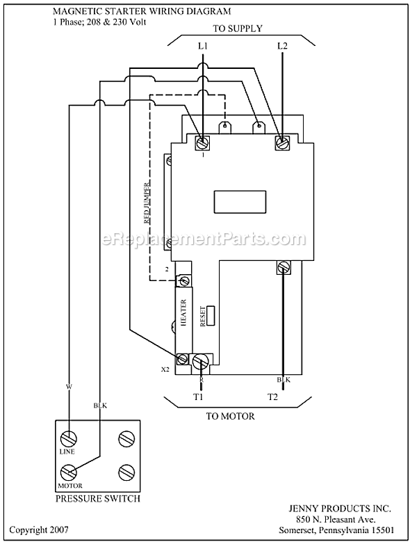 Page B Diagram and Parts List for U75B-120V  Jenny Compressor