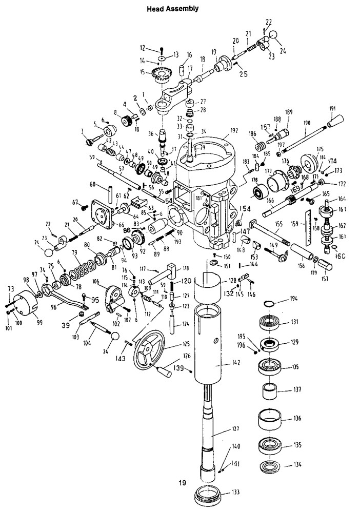 Head Assembly Diagram and Parts List for 690155 JTM-1050EVS Jet Metal Work & Weld