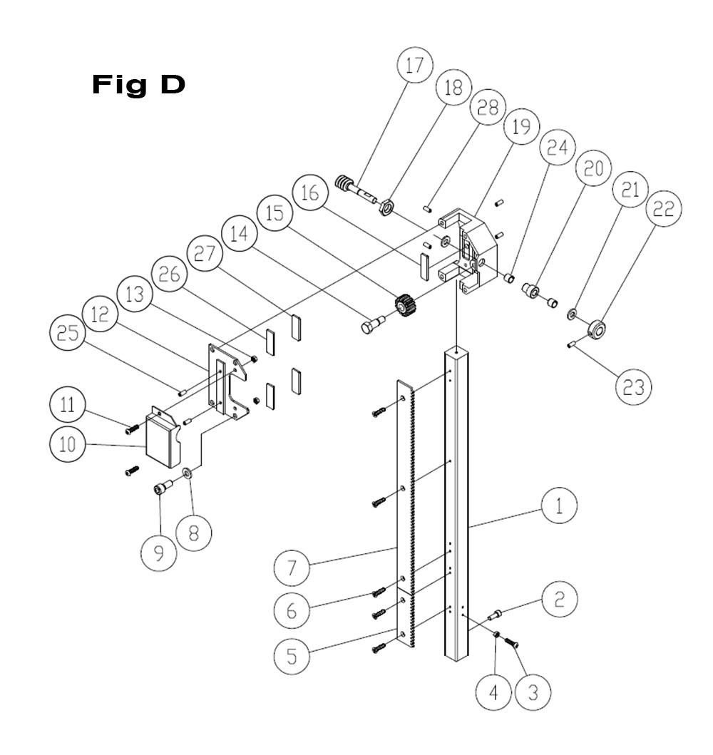 Fig-3 Diagram and Parts List for 714750  Jet Table Saw
