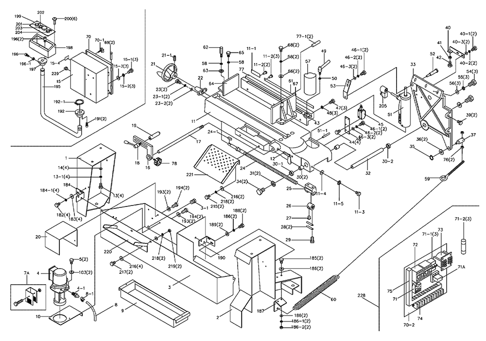 Fig-0 Diagram and Parts List for 414472  Jet Table Saw