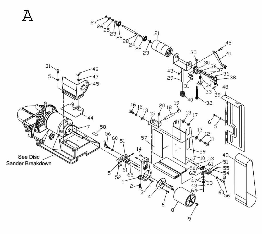 Fig-1 Diagram and Parts List for 708597K  Jet Sander Grinder