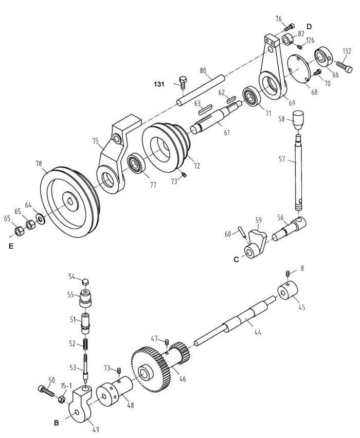 Headstock Assembly Iii Diagram and Parts List for 321443AK CBS-1340 Jet Lathe