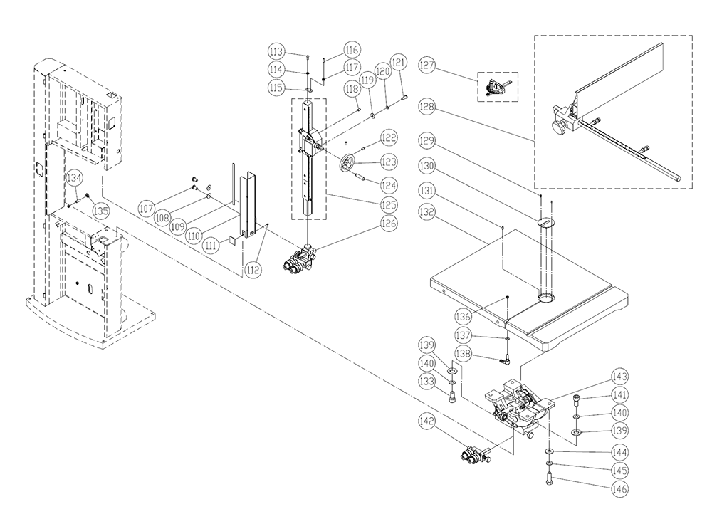 Fig-5 Diagram and Parts List for 714700  Jet Table Saw