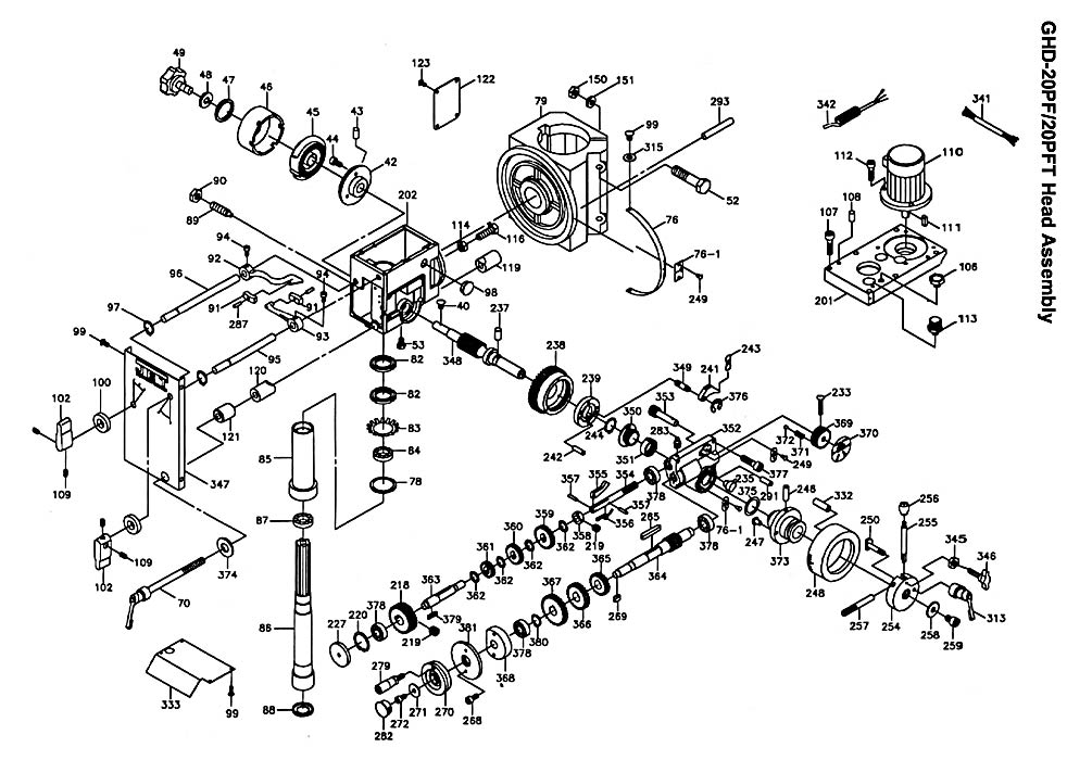 Page 1 Diagram and Parts List for 354024-GHD-20PF  Jet Metal Work & Weld