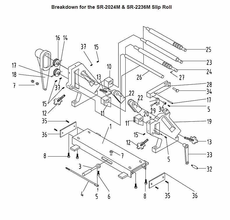 Page 1 Diagram and Parts List for 756026-SR-2236M  Jet Metal Work & Weld