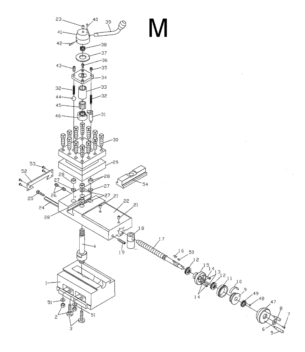 Fig-13 Diagram and Parts List for 321860  Jet Lathe