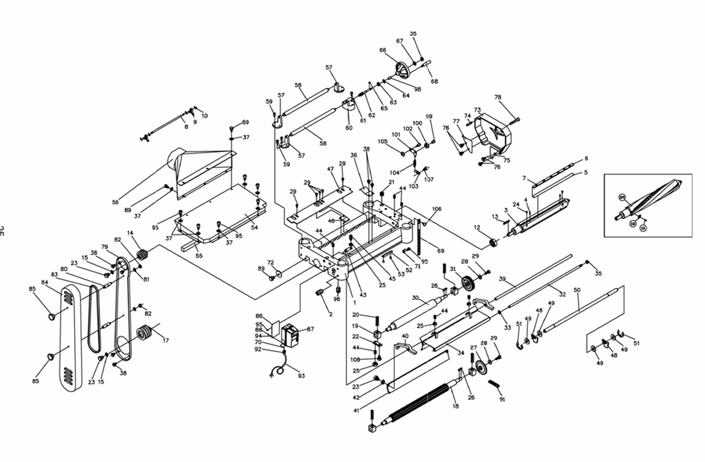 Fig-0 Diagram and Parts List for 708544  Jet Planer Jointer