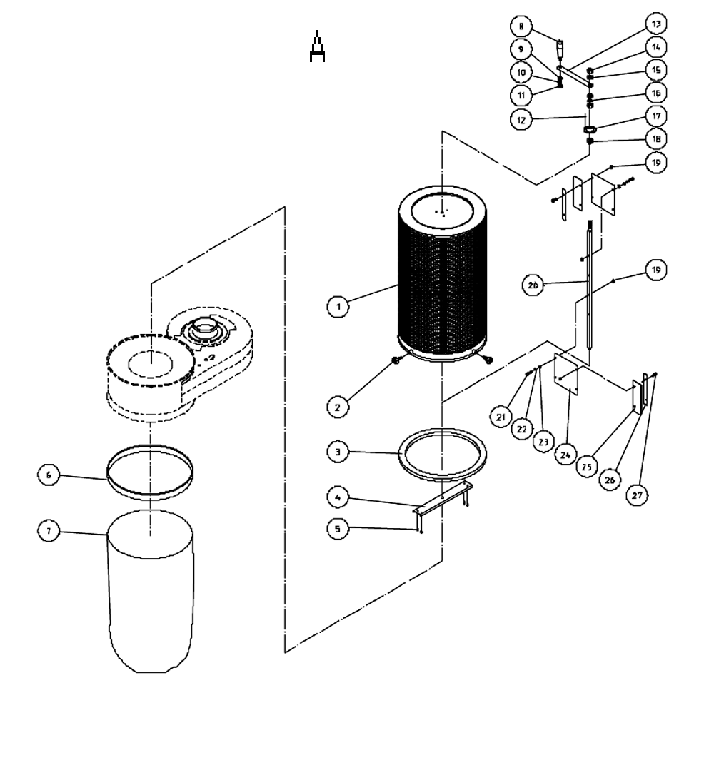 Fig-1 Diagram and Parts List for 708642CK  Jet Dust Collector