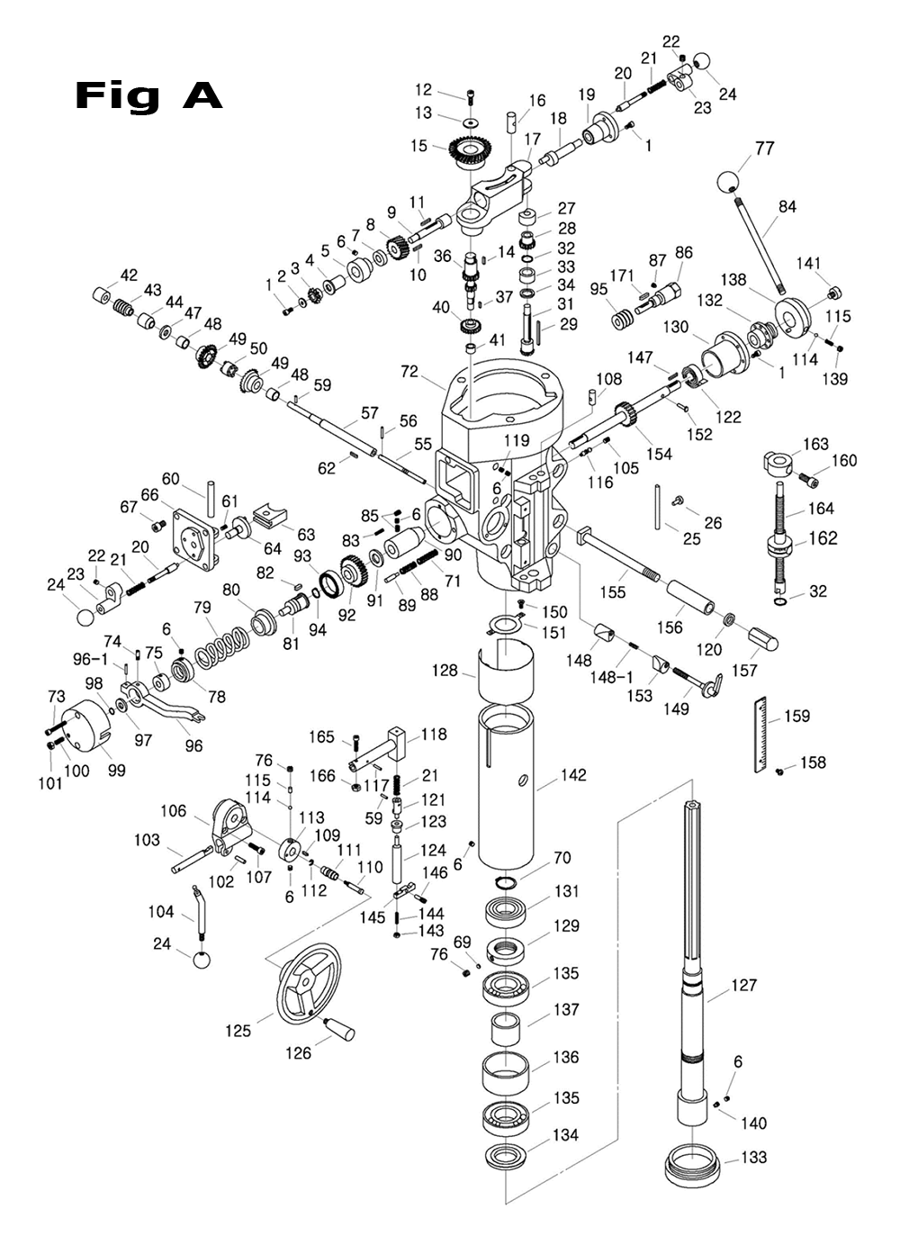 Fig-5 Diagram and Parts List for 698128  Jet Mill