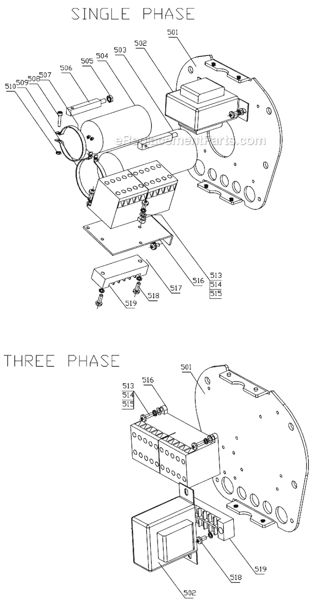 Page C Diagram and Parts List for ET-C Series 1T Jet Hoist & Winch