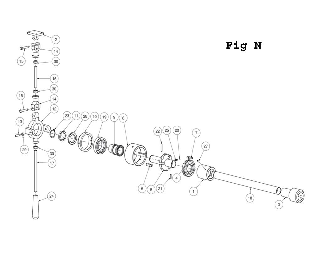 Fig-19 Diagram and Parts List for E-1236VS 892322 Jet Lathe
