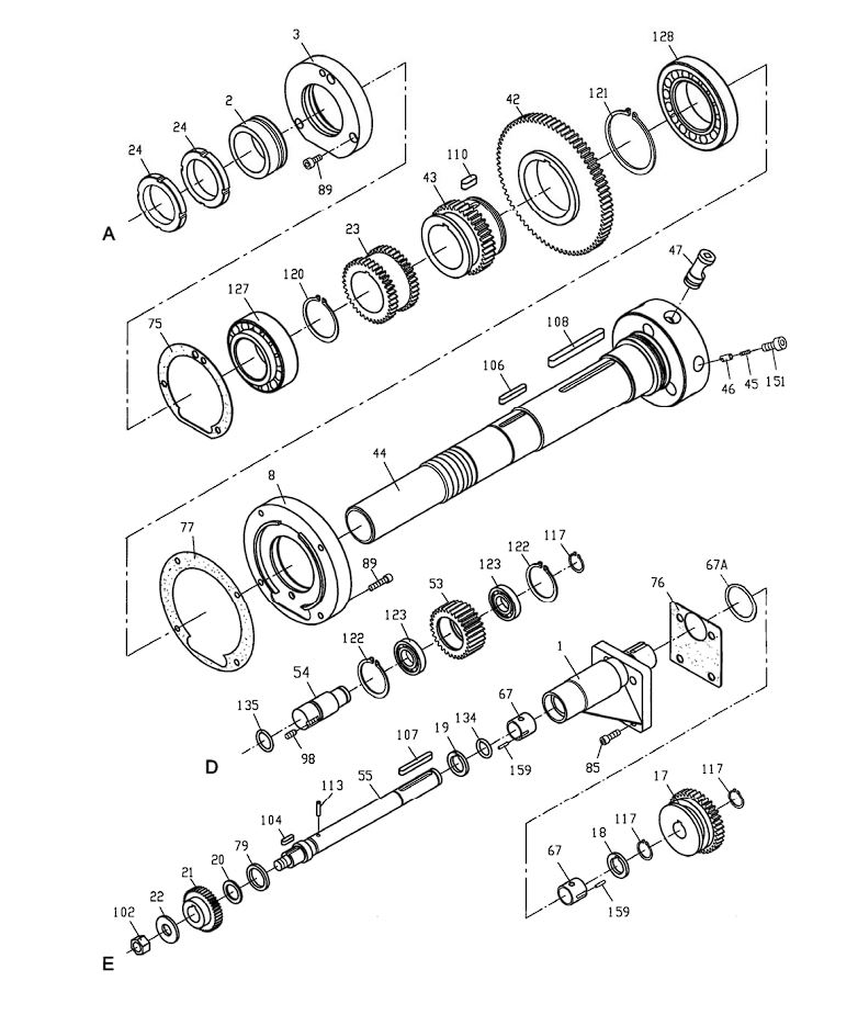 Headstock Assembly Iii Diagram and Parts List for 321459 GH-1340W Jet Lathe
