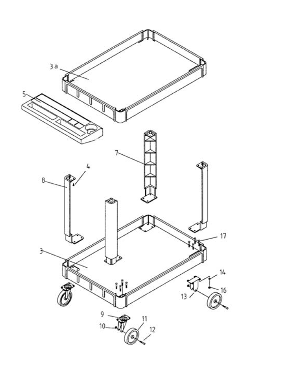 Fig-0 Diagram and Parts List for PUC-3725 140019 Jet Hand Truck & Dolly