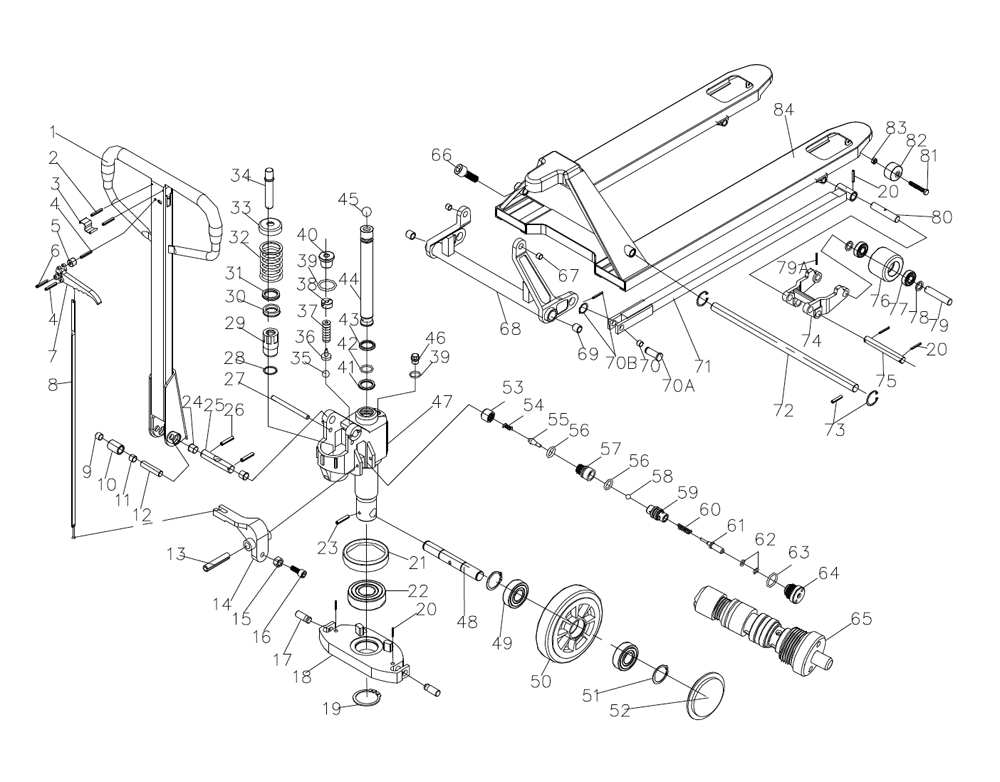 Page 1 Diagram and Parts List for 140800  Jet Hand Truck & Dolly