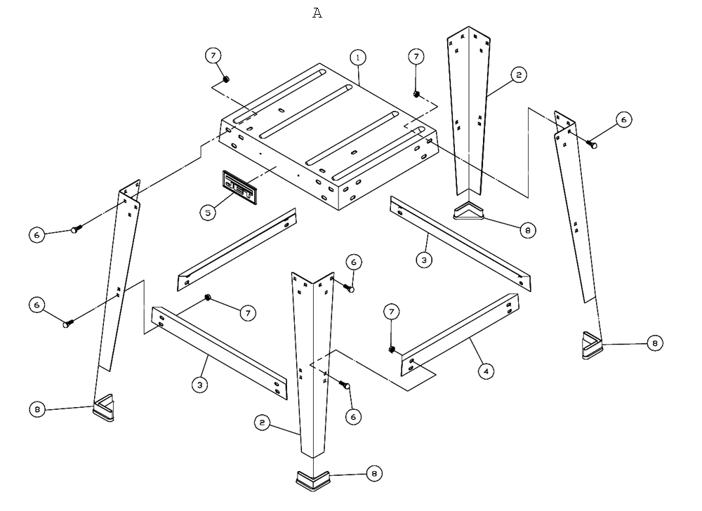 Fig-1 Diagram and Parts List for 708113A  Jet Table Saw