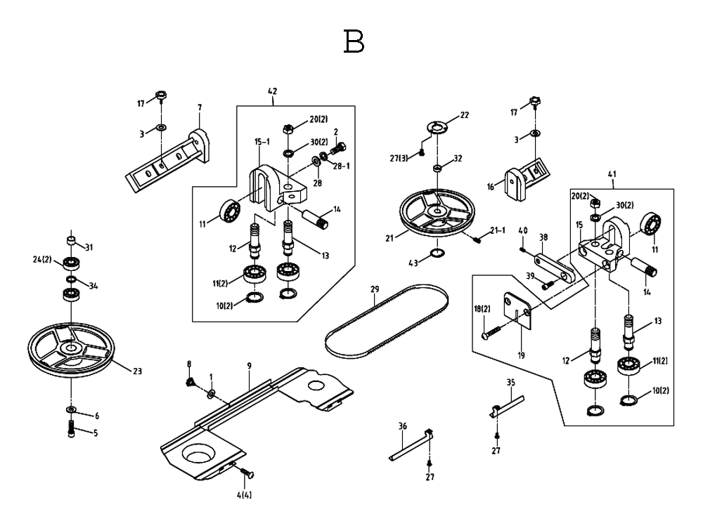 Fig-2 Diagram and Parts List for 414453  Jet Table Saw