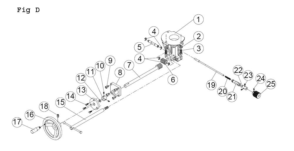 Fig-4 Diagram and Parts List for JWS-25X 708309 Jet Shaper