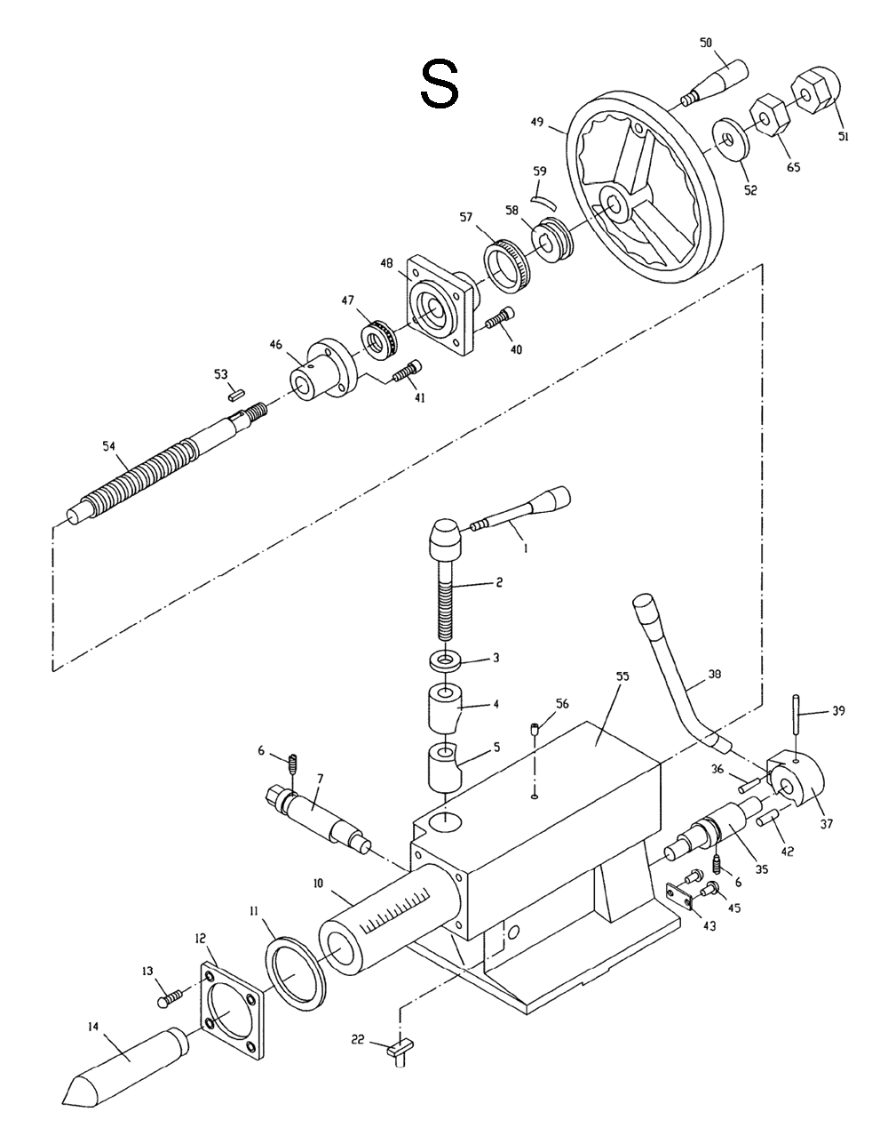 Fig-19 Diagram and Parts List for 321382  Jet Lathe