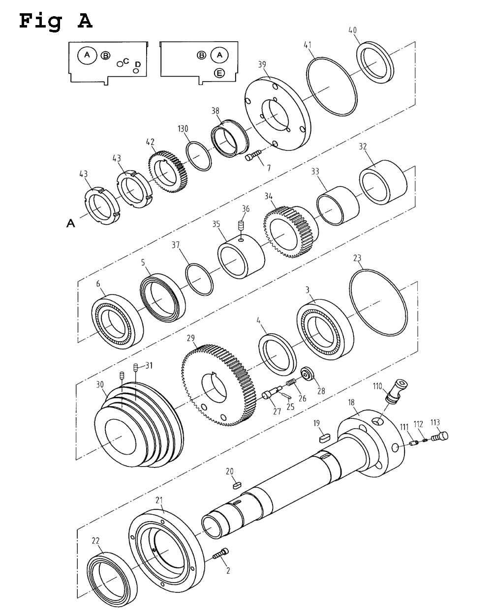 Fig-1 Diagram and Parts List for BDB-1340A 321108 Jet Lathe