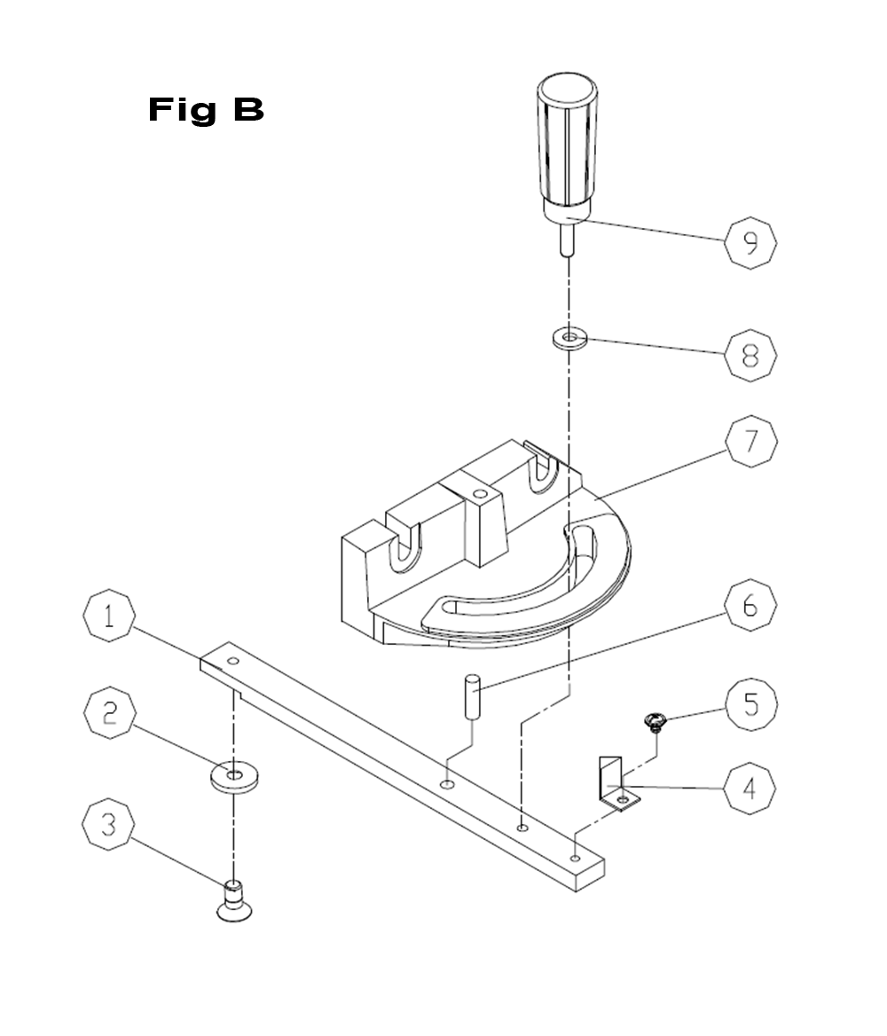 Fig-7 Diagram and Parts List for 714750  Jet Table Saw