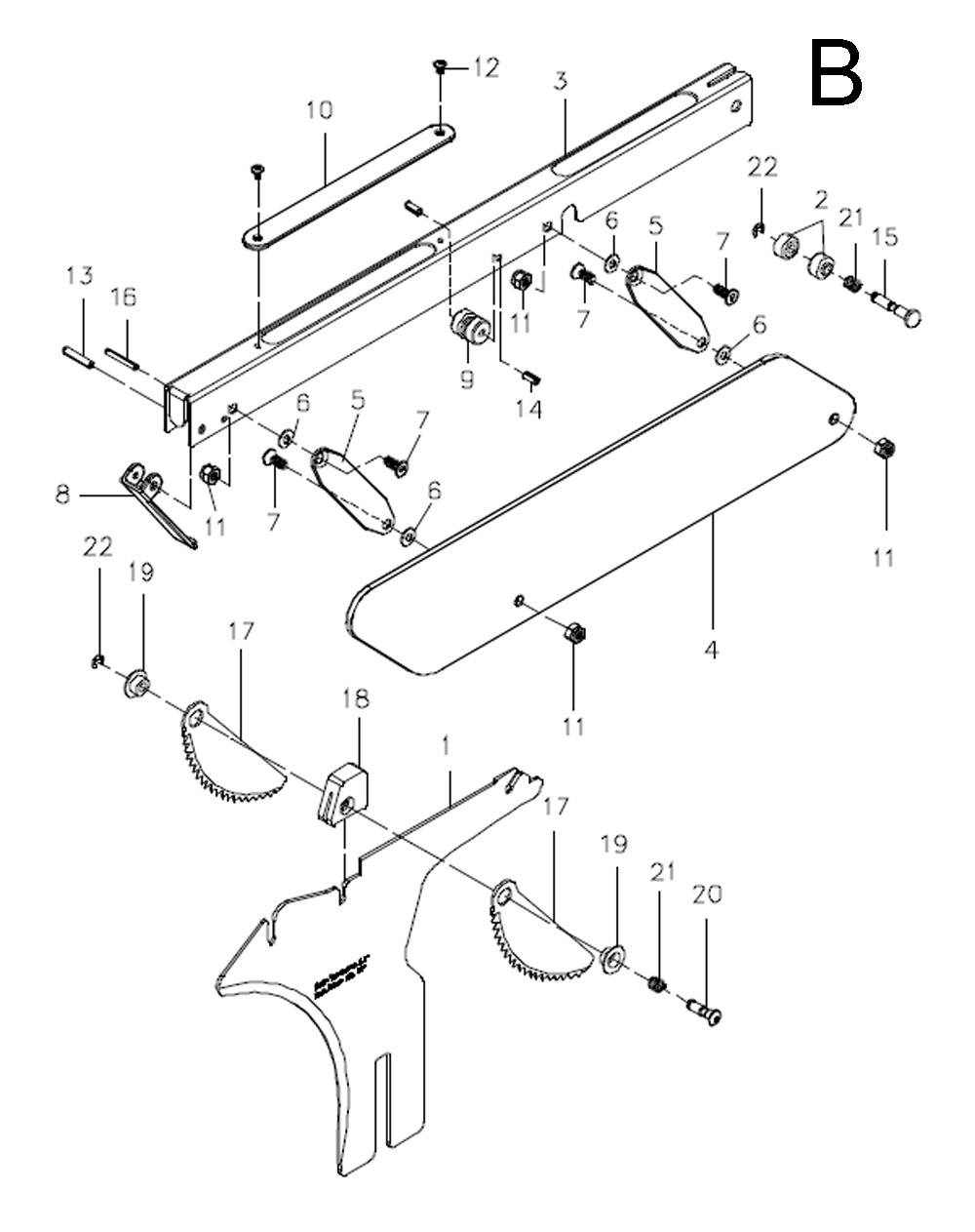 Fig-2 Diagram and Parts List for 708679PK  Jet Table Saw